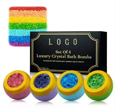 بمب های حمام Geode طبیعی با کریستال در داخل